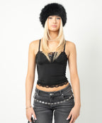 CRYSTAL CAMI TOP - BLACK