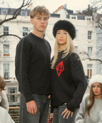 ODY KNIT SWEATER 800GSM - BLACK RED