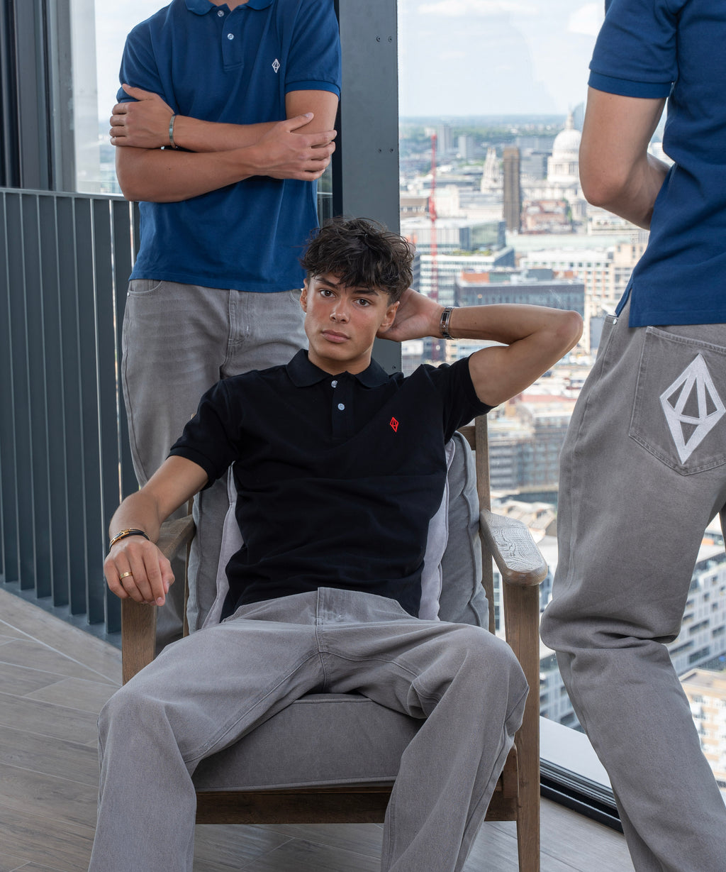 ODY POLO - BLACK RED