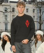 ODY KNIT SWEATER 800GSM - BLACK RED