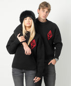 ODY KNIT SWEATER 800GSM - BLACK RED