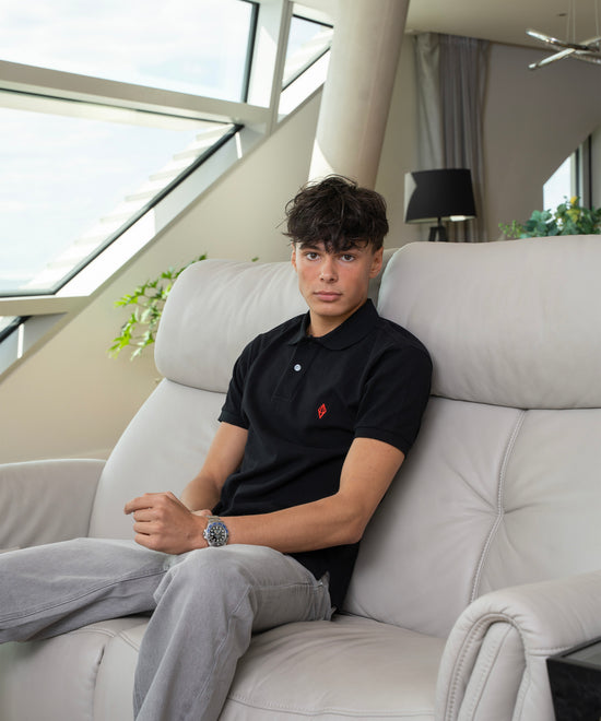 ODY POLO - BLACK RED