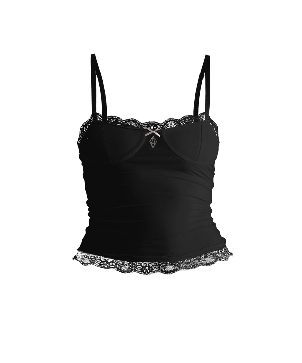 CRYSTAL CAMI TOP - BLACK