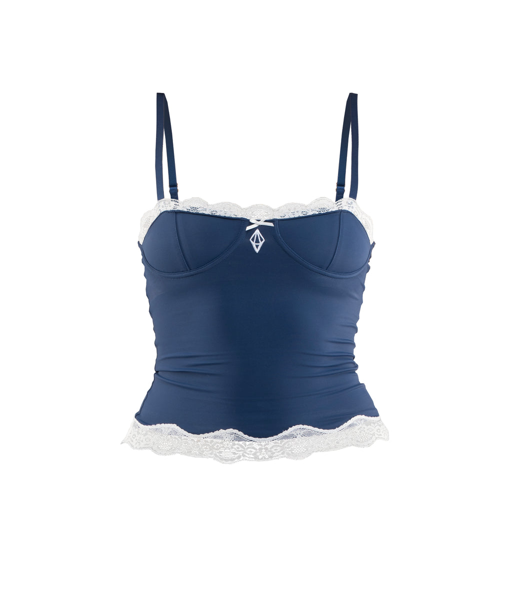 CRYSTAL CAMI TOP - NAVY