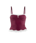 CRYSTAL CAMI TOP - BURGUNDY