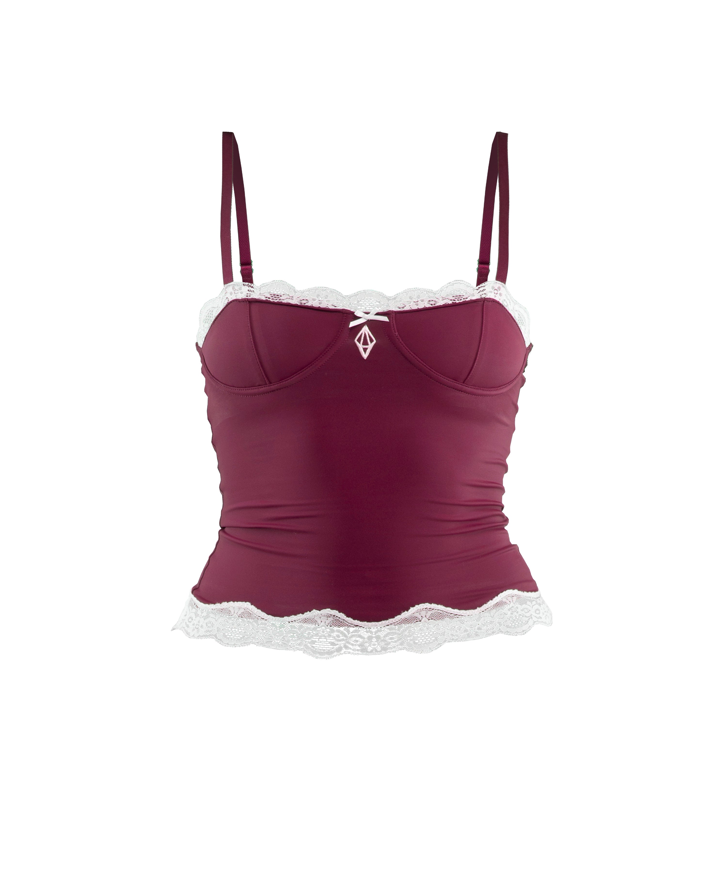 CRYSTAL CAMI TOP - BURGUNDY