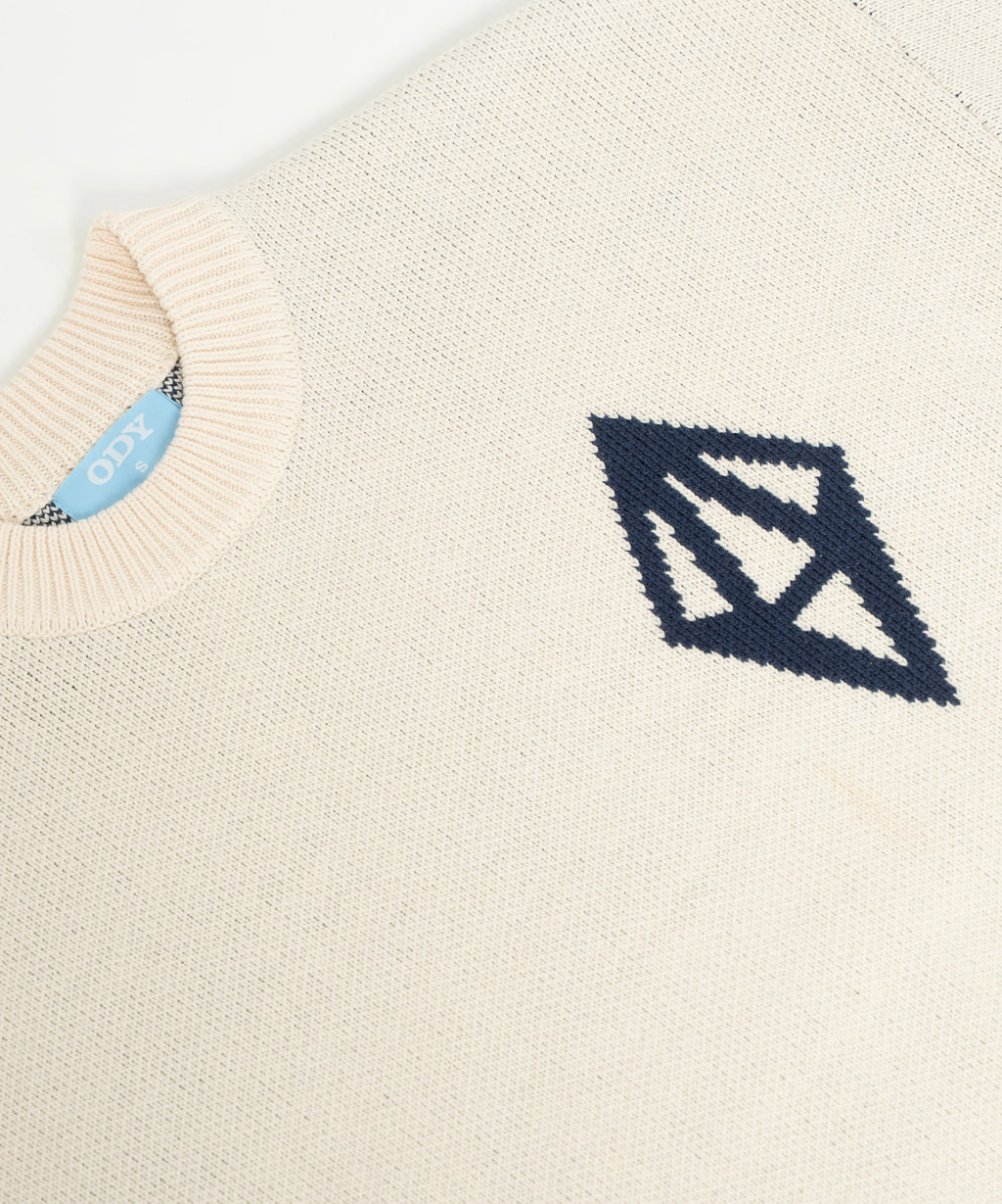 ODY KNIT SWEATER 800GSM - CREAM NAVY