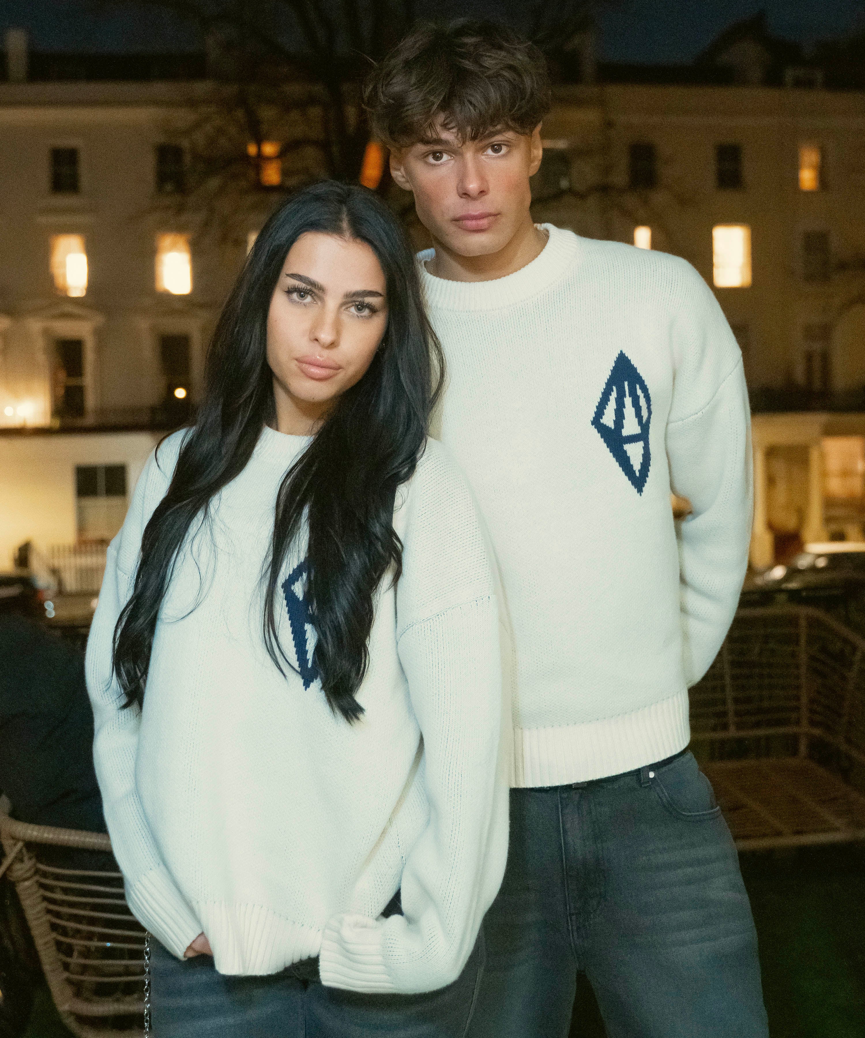 ODY KNIT SWEATER 800GSM - CREAM NAVY