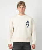 ODY KNIT SWEATER 800GSM - CREAM NAVY