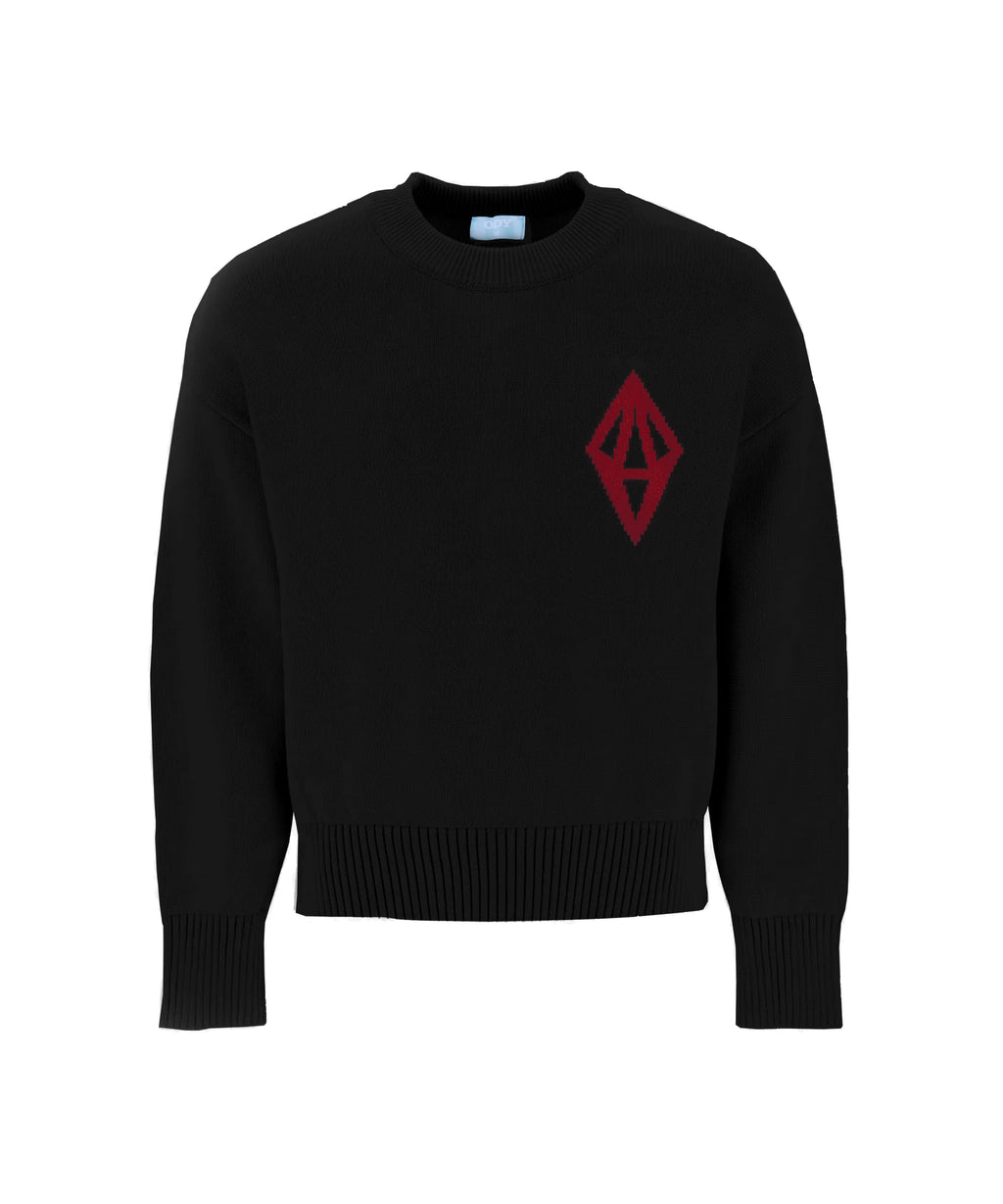 ODY KNIT SWEATER 800GSM - BLACK RED