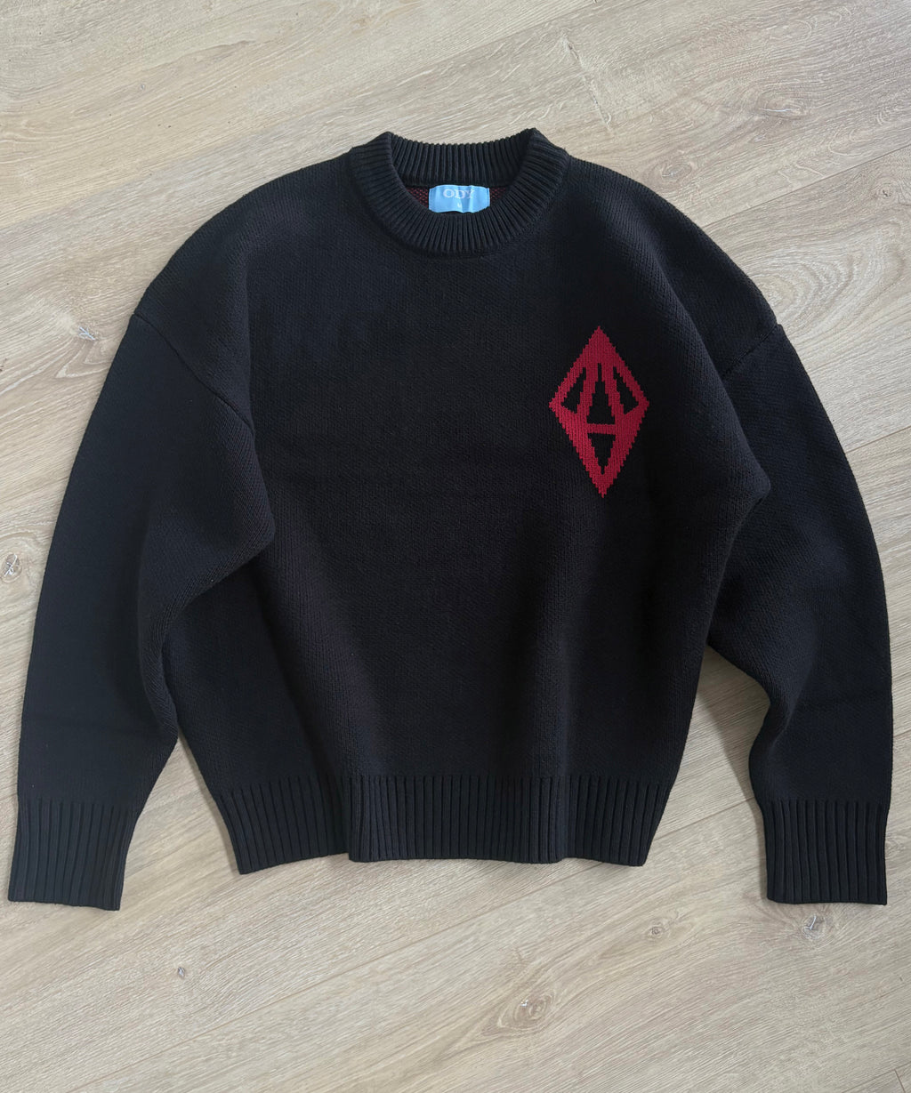 ODY KNIT SWEATER 800GSM - BLACK RED