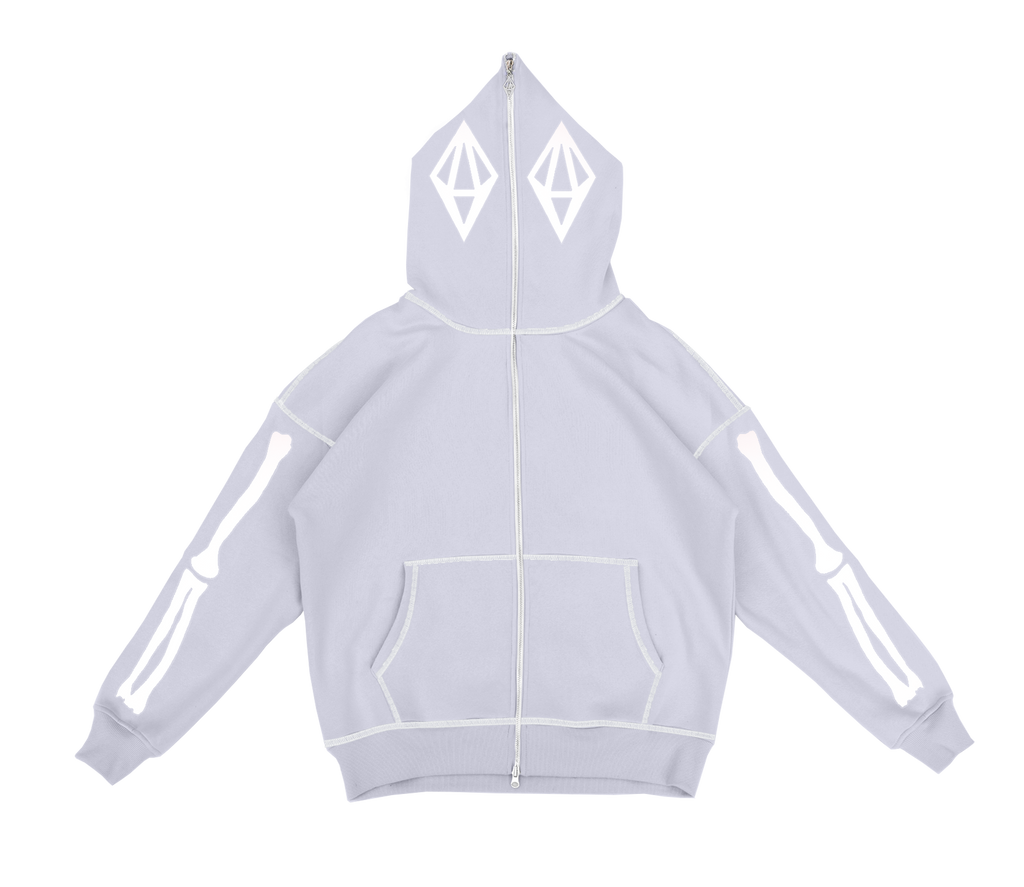 CRYSTAL SKELETON FULL ZIP - GREY - ODY OUT OF THIS WORLD
