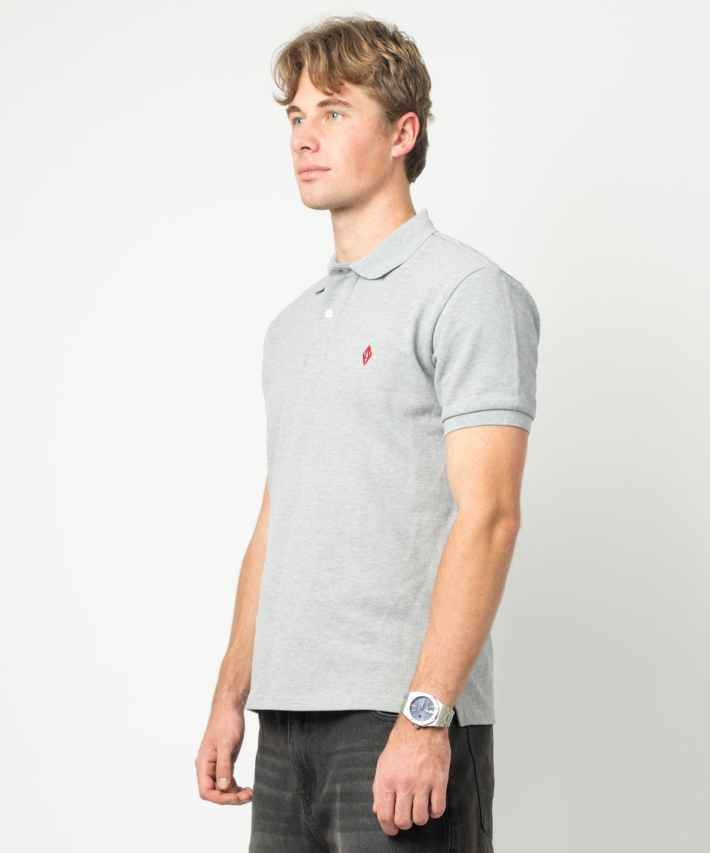 ODY POLO - GREY RED