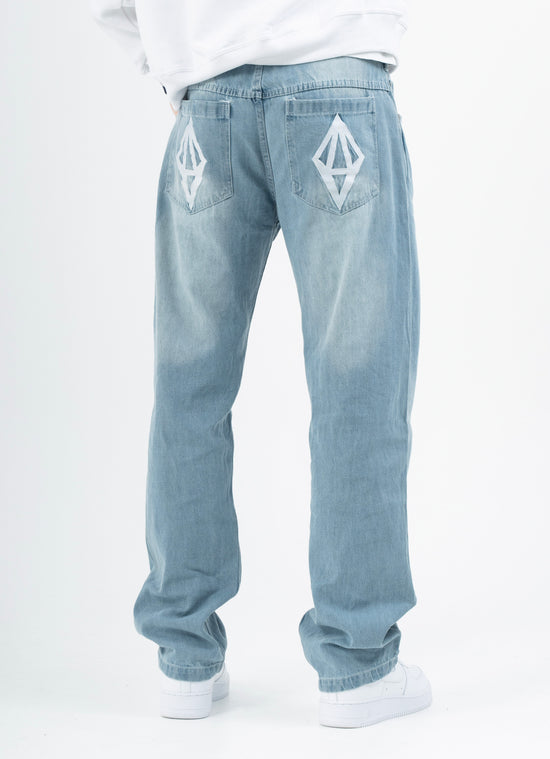 DOUBLE CRYSTAL JEANS -  LIGHT WASH