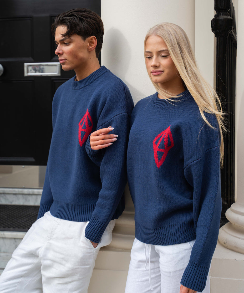 ODY KNIT SWEATER 800GSM - NAVY RED - ODY OUT OF THIS WORLD