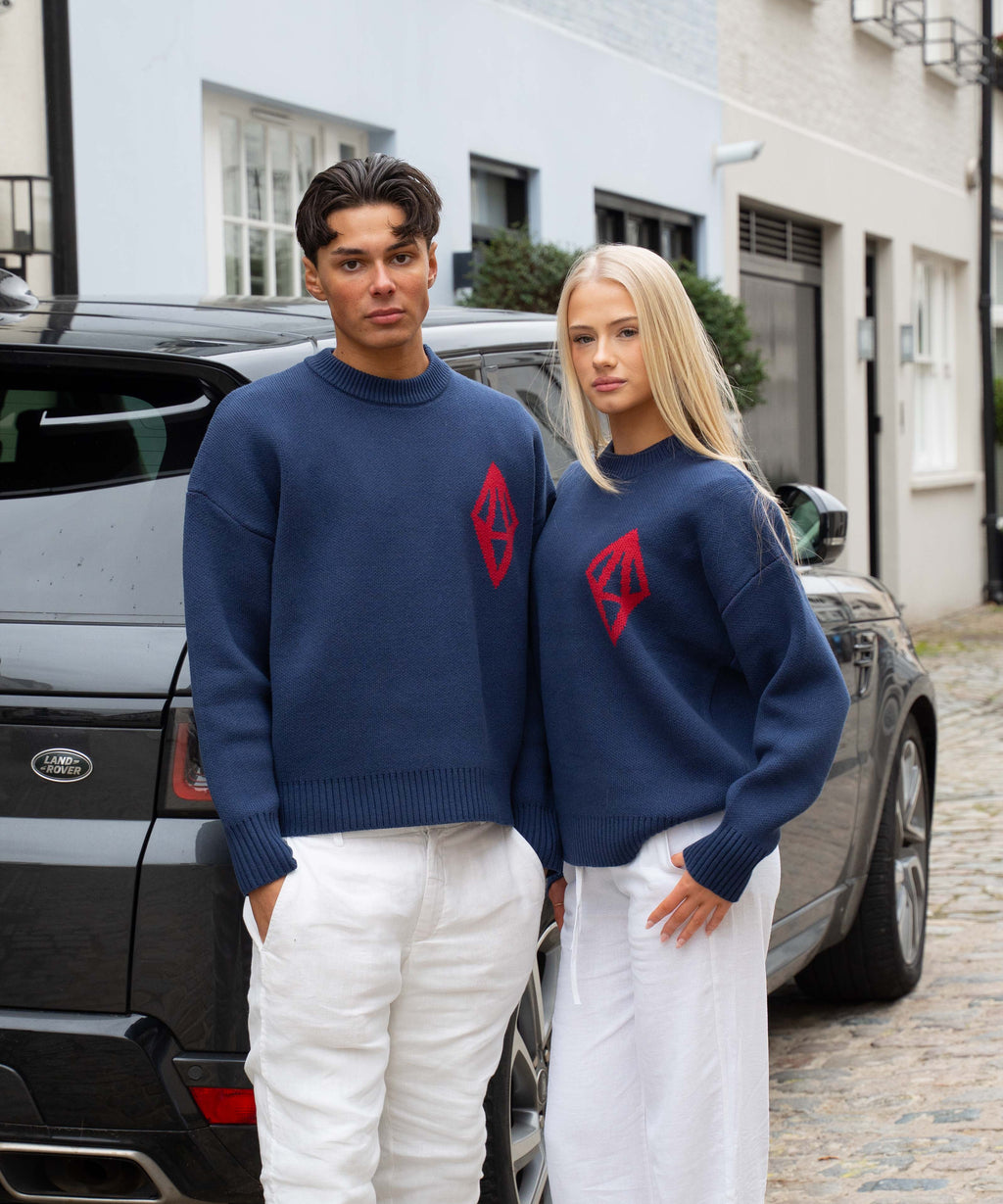 ODY KNIT SWEATER 800GSM - NAVY RED - ODY OUT OF THIS WORLD