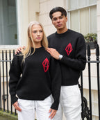 ODY KNIT SWEATER 800GSM - BLACK RED - ODY OUT OF THIS WORLD