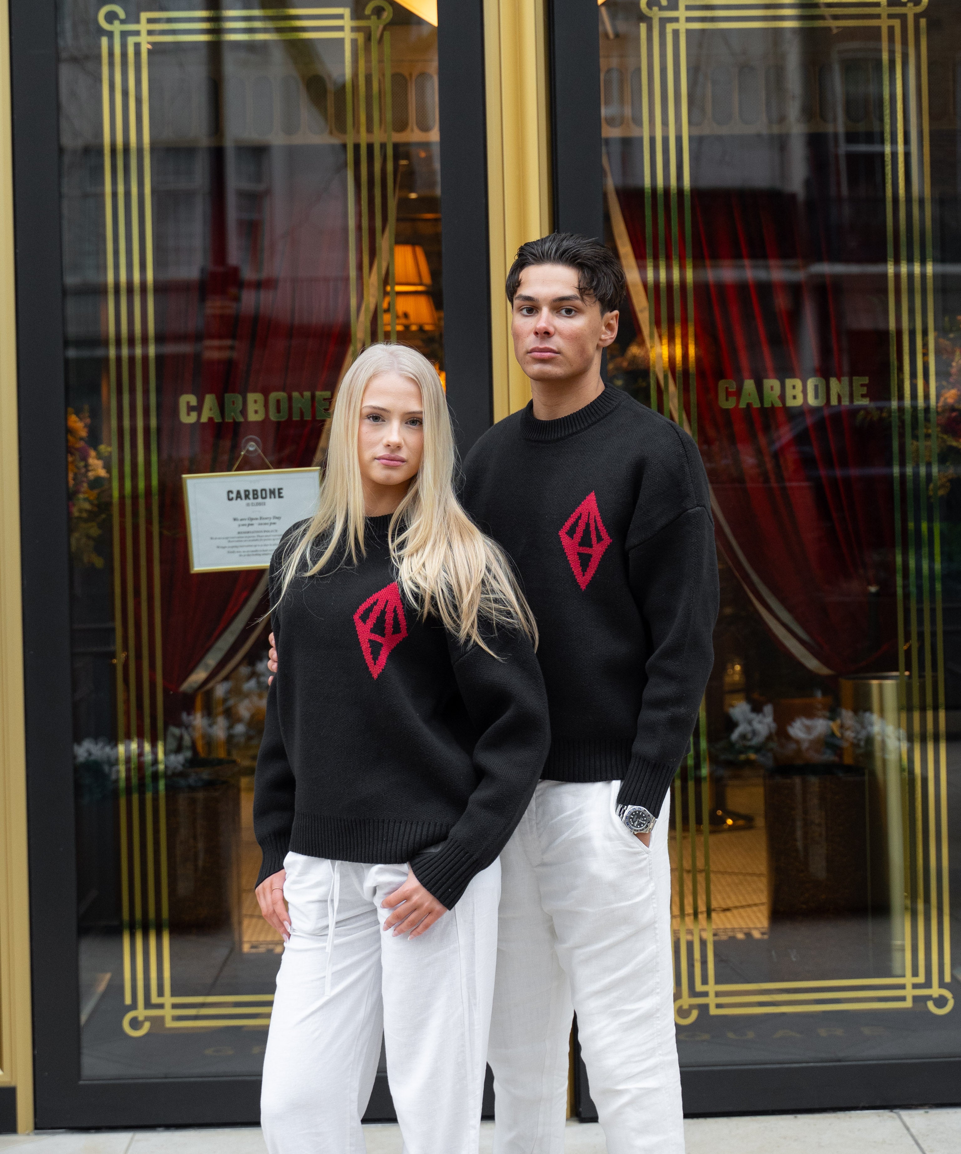 ODY KNIT SWEATER 800GSM - BLACK RED