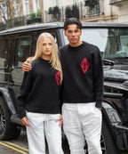 ODY KNIT SWEATER 800GSM - BLACK RED - ODY OUT OF THIS WORLD