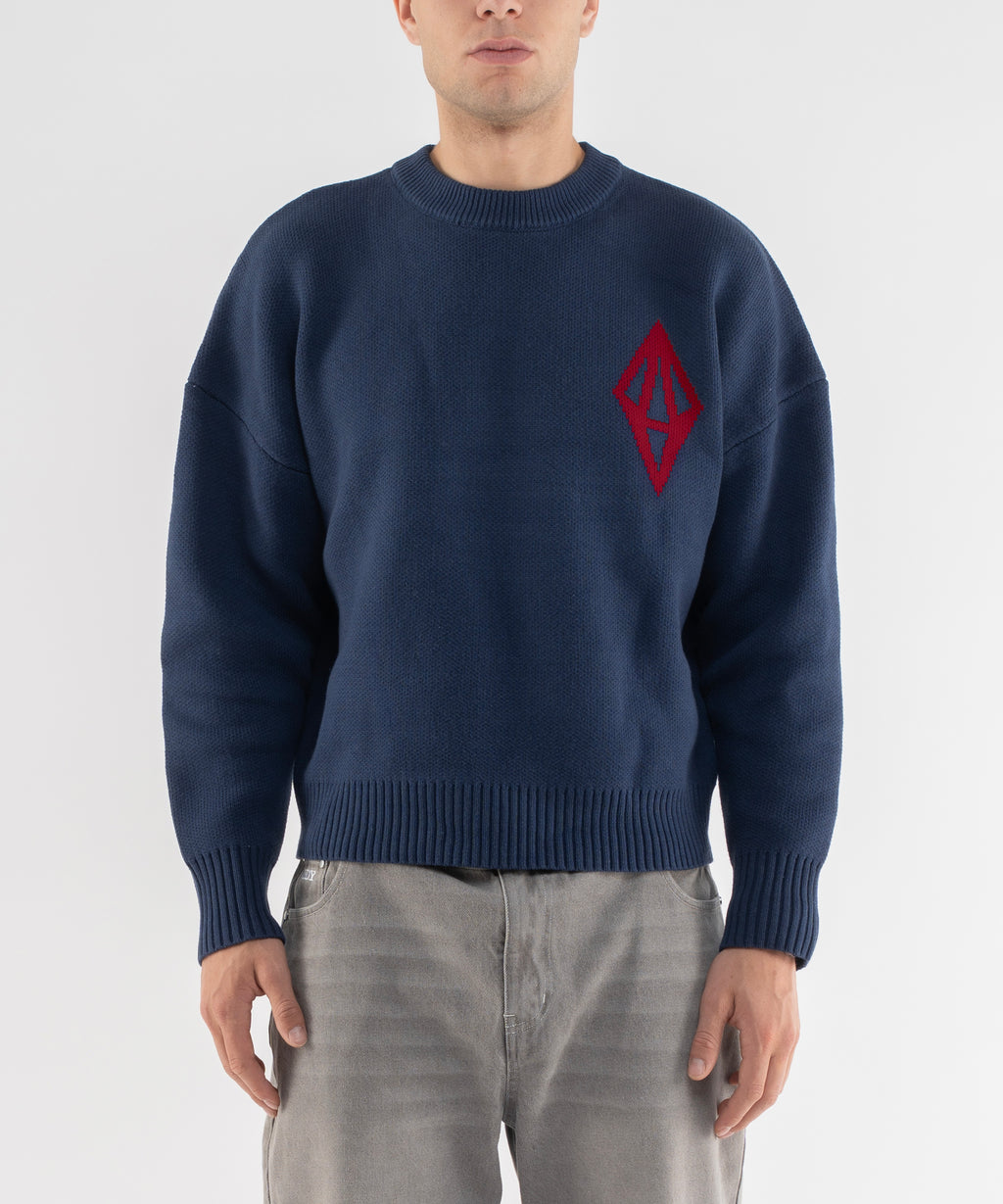 ODY KNIT SWEATER 800GSM - NAVY RED (PRE-ORDER) - ODY OUT OF THIS WORLD