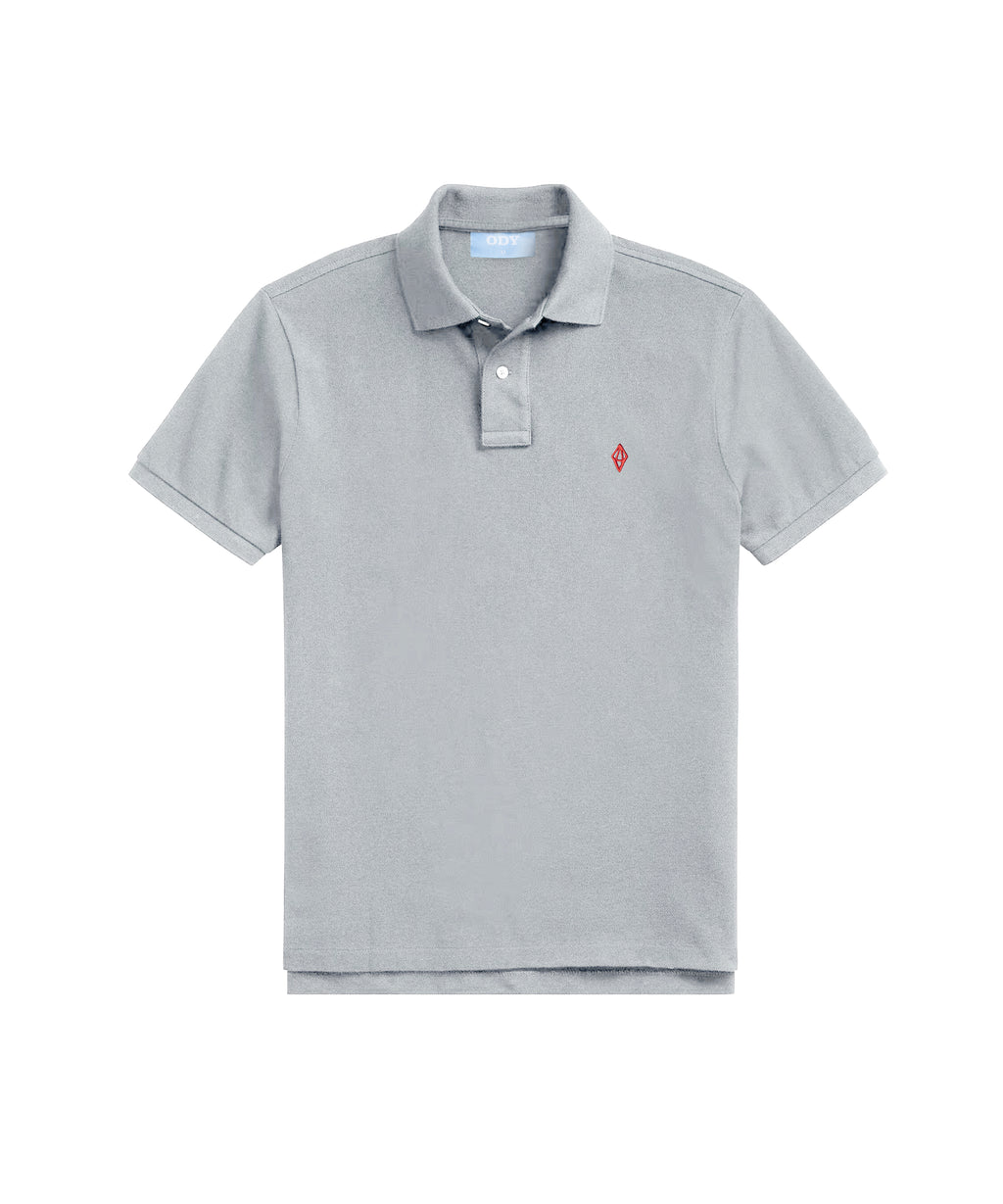 ODY POLO - GREY RED