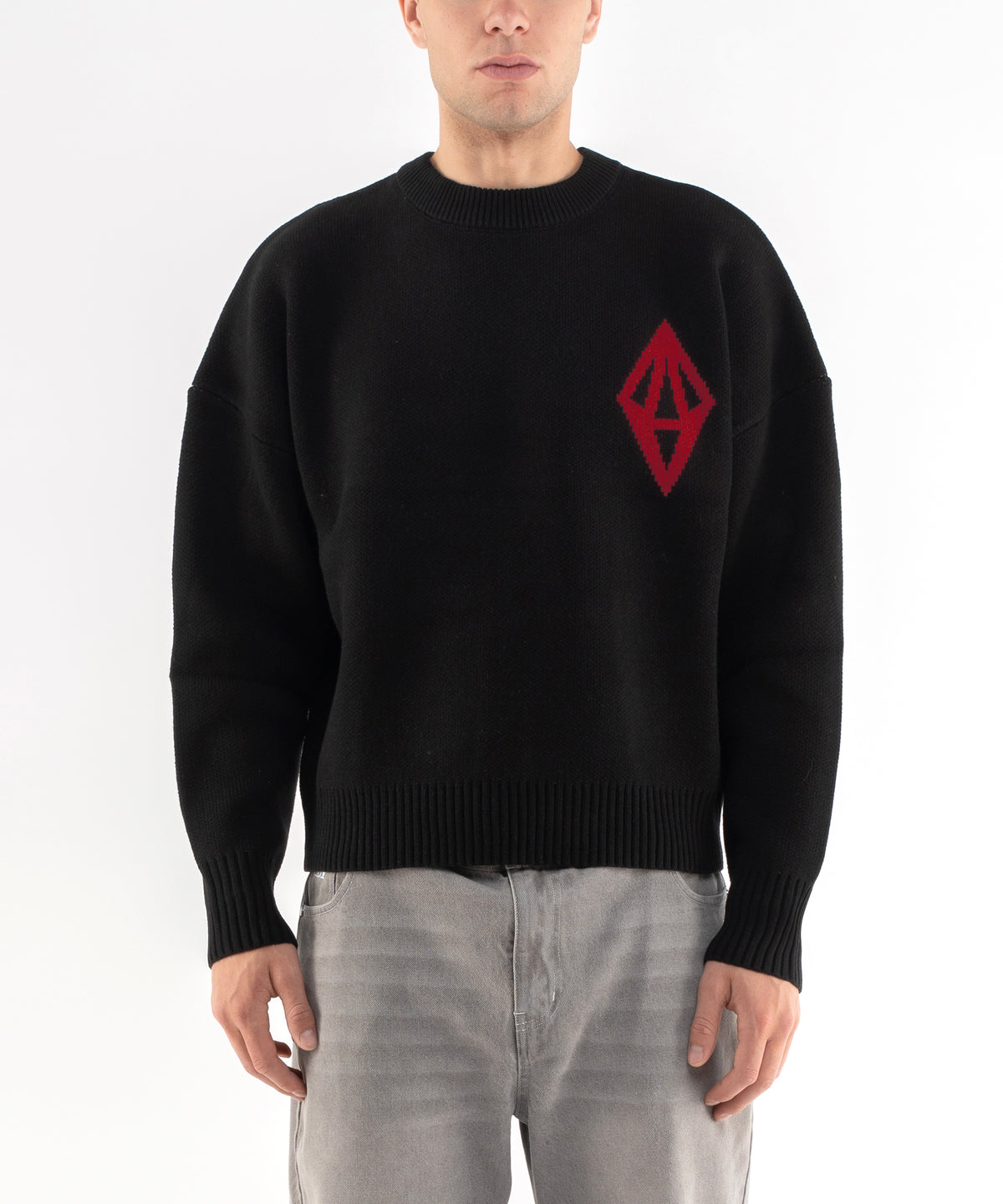 ODY KNIT SWEATER 800GSM - BLACK RED (EARLY ACCESS)