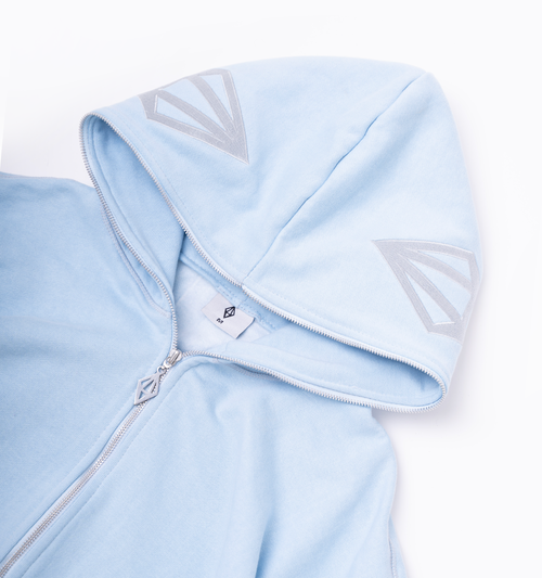 CRYSTAL SKELETON FULL ZIP - BABY BLUE