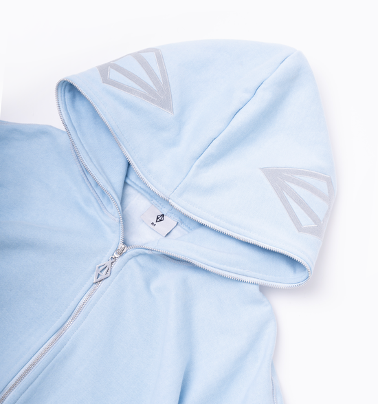 CRYSTAL SKELETON FULL ZIP - BABY BLUE