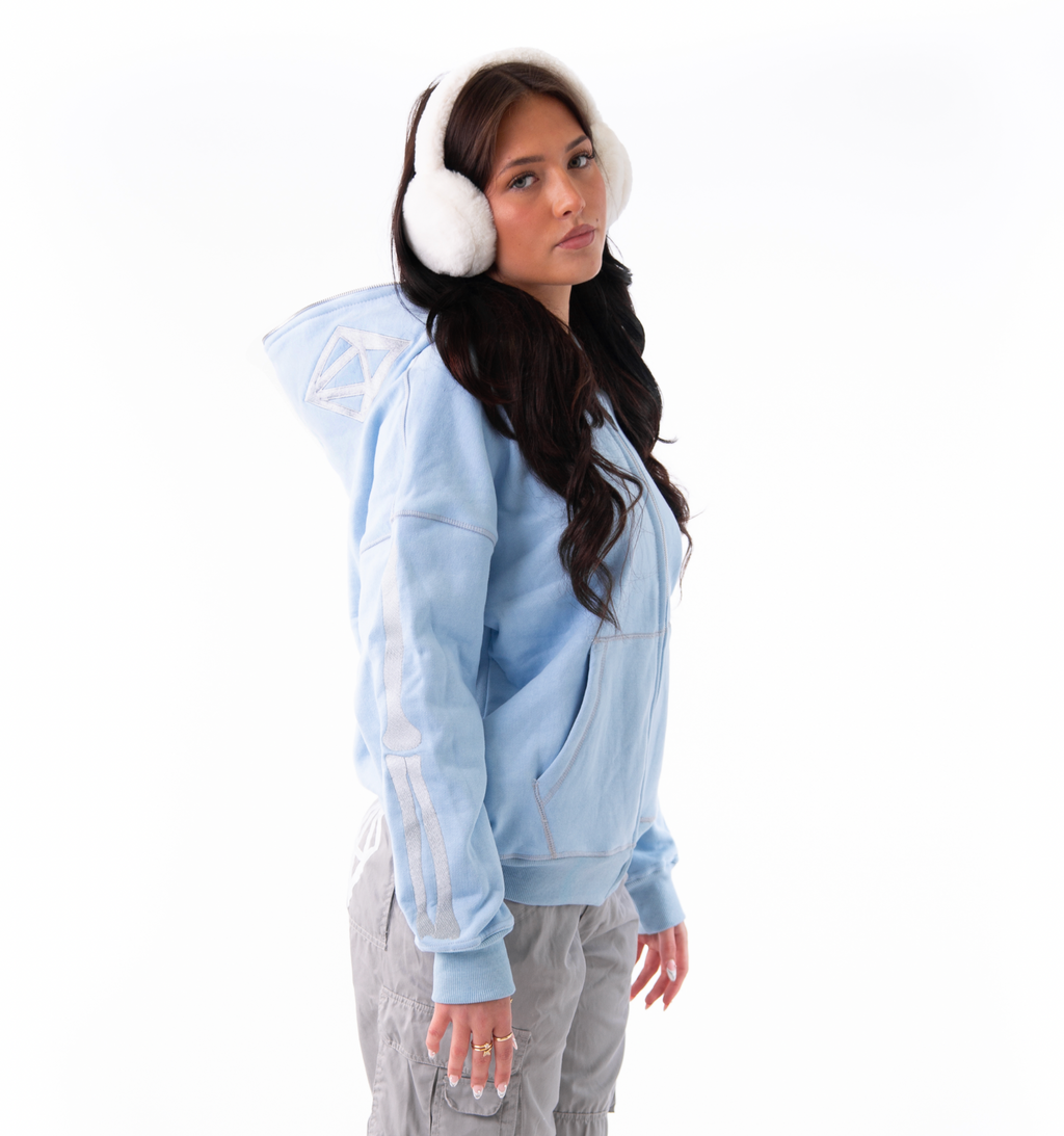 CRYSTAL SKELETON FULL ZIP - BABY BLUE - ODY OUT OF THIS WORLD