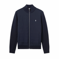 Quilted Wool Cardigan - Navy