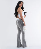 ODY FLARED JEANS - GREY