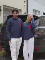 ODY KNIT SWEATER 800GSM - NAVY RED