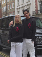 ODY KNIT SWEATER 800GSM - BLACK RED